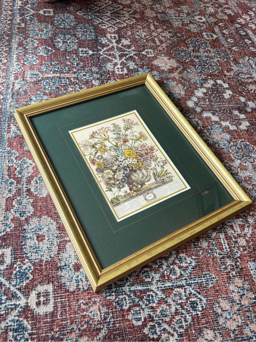 Vintage "Autumn" Botanical Print in Gold Frame
